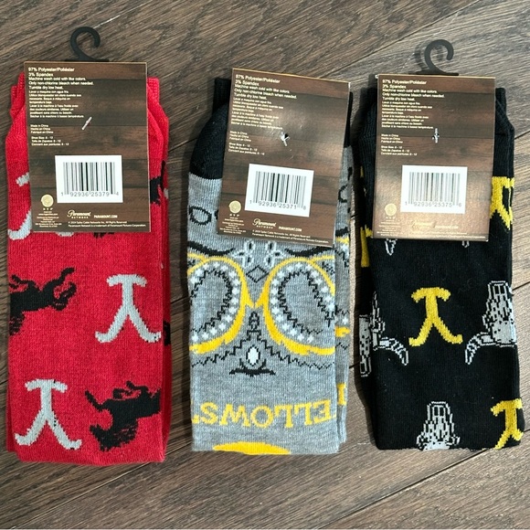 ✨NWT✨YELLOW STONE Crew Socks Men Size 6-12 UNISEX RED BLACK GRAY Paramount - Picture 10 of 10